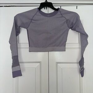 Bombshell Sportswear Lavender Long Sleeve Crop Top